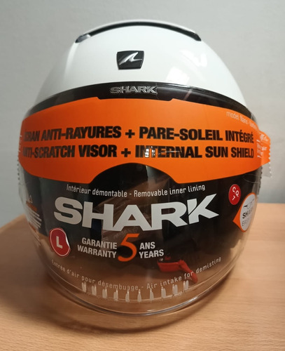 Casco Moto Abierto Sin Doble Visor Shark Nano Blanco Saldo L