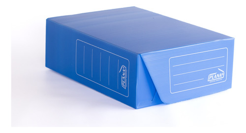 Caja De Archivo Plástica A4 Plana 33x24x12 Cm Azul Pack X 10
