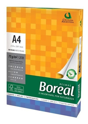 Resma A4 Boreal 75gr 500 Hojas