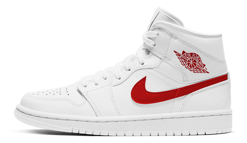 Zapatillas Jordan 1 Mid White University Red Bq6472_106   