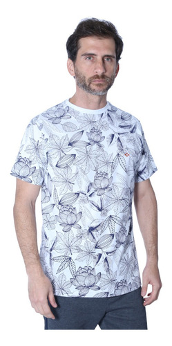 Camiseta Mister Fish Full Print Floral Tendência