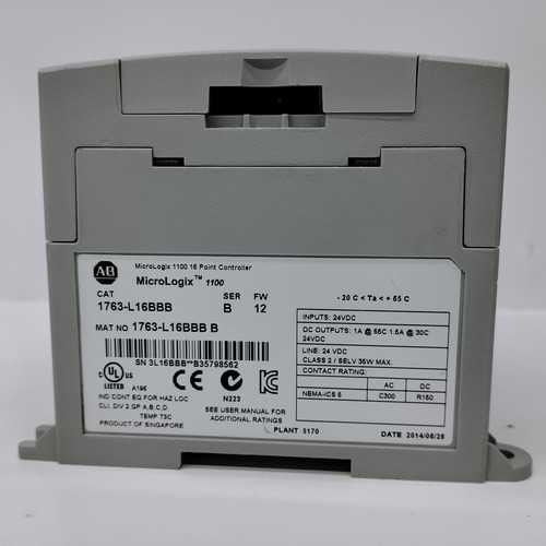 Allen Bradley Plc Micrologix 1100 1763-l16bbb (Usado)