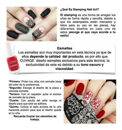 Imagen 5 de 5 de Esmaltes De Uñas Stamping Cuvage Decoracion Colores X 1