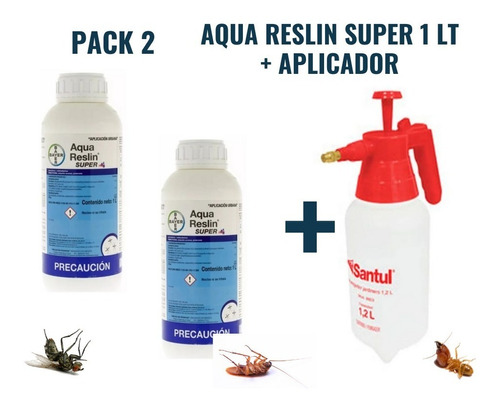 Pack 2 Aqua Reslin Super 1 Lt + Fumigador Insecticida Bayer