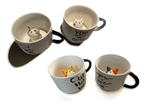 Caneca Fofa Gatinho Dentro Cores Sortidas Presente Idealcafe