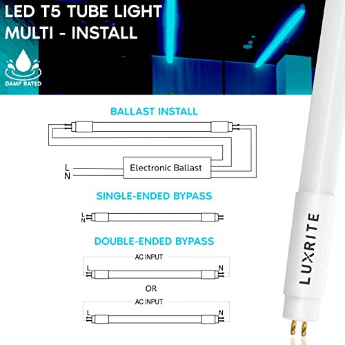 Lámparas Led T5 De 4 Pies, 24 W = 54 W, 5000 K, Reemplazo F5