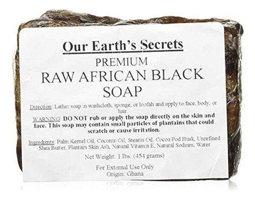 Jabon Negro Africano Crudo De Nuestros Secretos De La Tierr