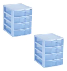 Comprar Kit 2 Gaveteiro Plástico Organizador Multiuso C/4 Gavetas no Mercado Livre