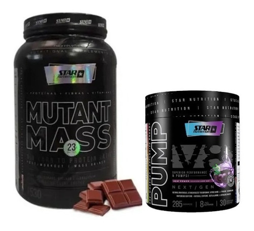 Combo Mutant Mass 1.5kg + Pump V8 X 315g- Star Nutrition