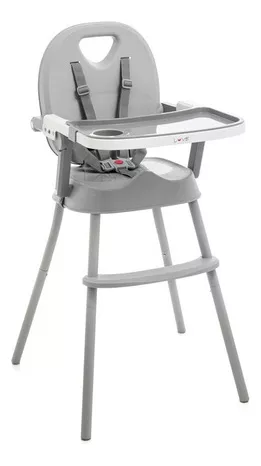 Silla De Comer Love Bebe Altura Regulable 3 En 1 Plegable Color Gris Liso