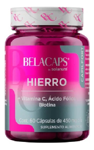 Solanum Belacaps Hierro+vitamina C+acido Fólico 60 Caps Sabor Sin Sabor