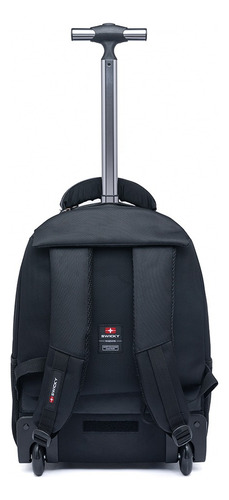 Mochila Rodinha Executiva Resistente Trabalho Notebook Cor Preto Desenho Do Tecido Liso