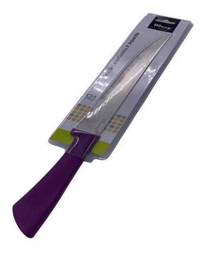 Faca De Carne Inox 8'' Cabo Plastico Aquarela Roxo -wincy