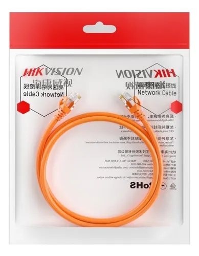 Cable Patchcord Hikvision 5m Cat 6 Naranja
