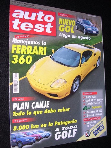 Revista Autotest 6-1999 Ferrari 360 Vw Gol Zona Caballito