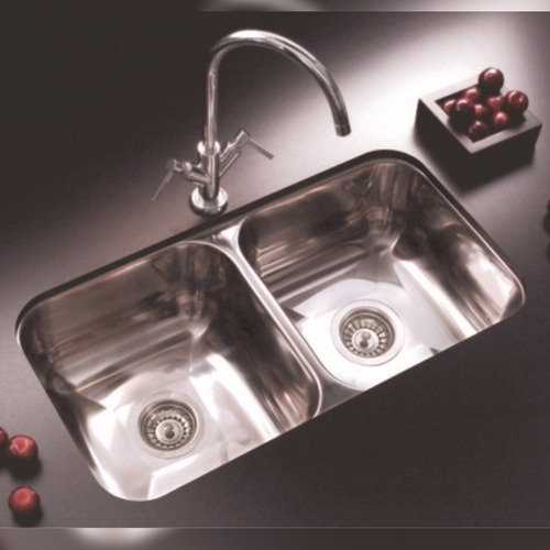 Imagen 4 de 10 de Combo Pileta Doble Johnson Acero Cc37 Griferia Aqualaf Cromo