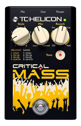 Tc Helicon Critical Mass Pedal Para Voces Reverb Armonizador