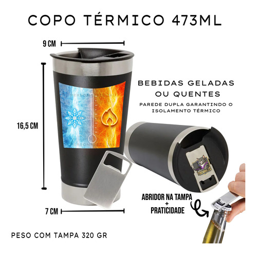 Copo Térmico Personalizado Cursos Universitários Profissões