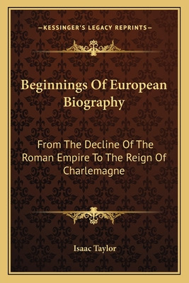 Libro Beginnings Of European Biography: From The Decline ...