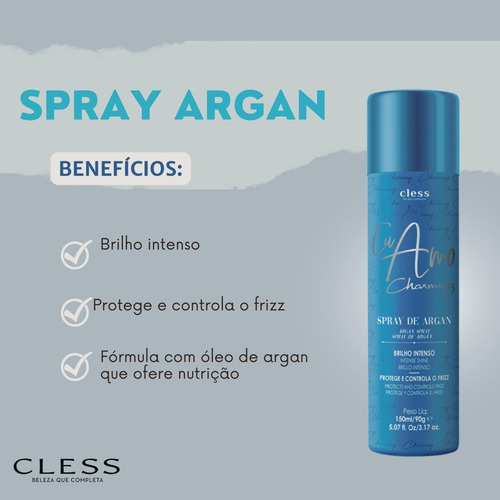 Kit 02 Hair Spray De Argan Eu Amo Charming Cless