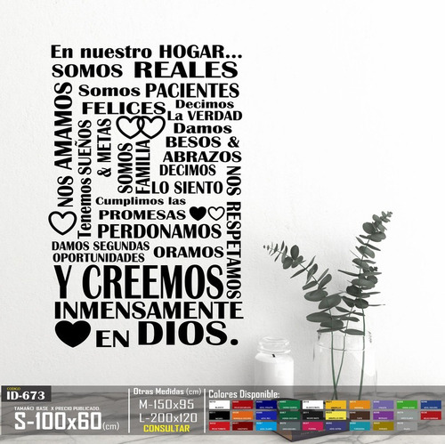 Vinilos Decorativos Frase Nuestro Hogar Stickers Sala