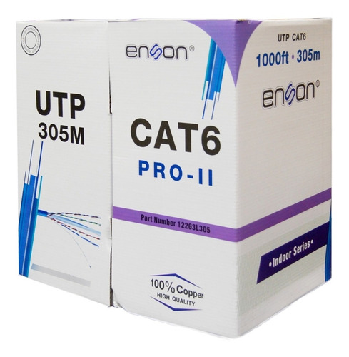 Bobina Cable Utp Cat6 Enson 12263l305 Pro-ii Azul 305m