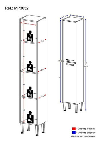 Paneleiro Com 2 Portas Xangai Multimóveis Branco
