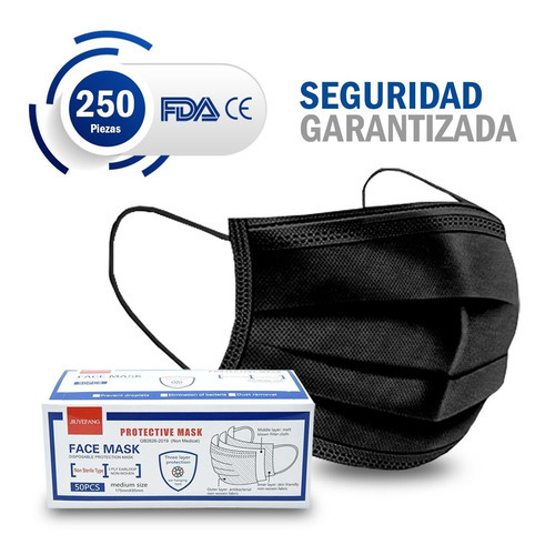 Cubrebocas Tricapa Mascarilla Termosellado Plisado 200 Pz Color Azul