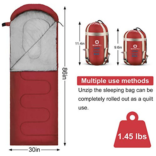 Warm Weather Sleeping Bag - Portable, Waterproof, Compa...