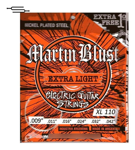 Encordado Guitarra Electrica Cuerdas Martin Blust 09 Xl110