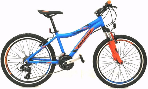 Mountain bike infantil Raleigh MTB Scout  2023 R24 21v frenos v-brakes cambios Shimano color azul/naranja  