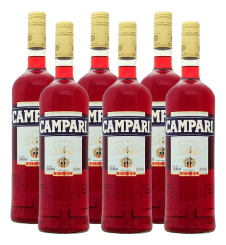 Campari Aperitivo 750ml X6 Unidades Zetta Bebidas