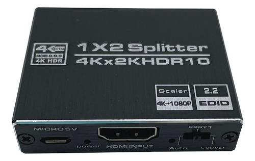 Multiplicador Splitter Hdmi 2.0 4k 60hz 1 Entrada 2 Salidas