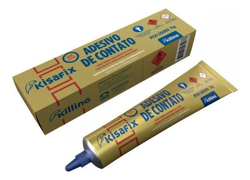 Tubo de pegamento de contacto Kisafix de cuero y goma para zapatos, 75 g, color amarillo/pegamento de contacto Kisafix, tubo de 75 g