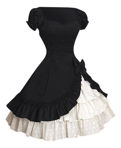 Vestido De Corte Creativo Gótico Vintage Para Mujer, Falda T