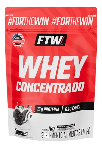 Whey Concentrado Refil 1kg Sabor Cookies - Ftw