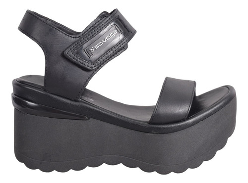Sandalias Mujer Savage Kiev 900 Cuero Plataforma Abrojo Moda