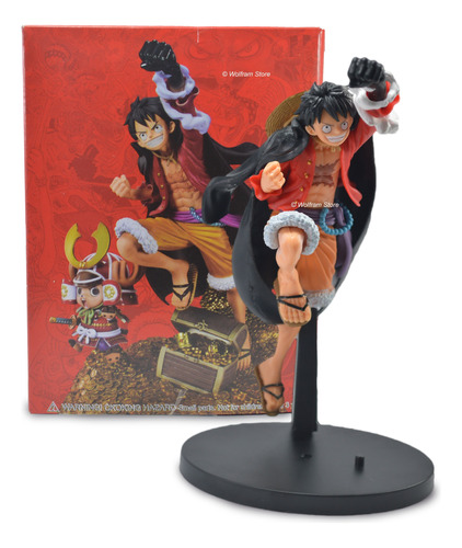 Figura Muñeco Gashapone One Piece Luffy Con Capa Saltando