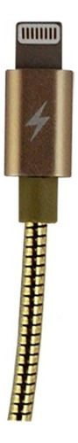 Cabo Remax Metalico Lightning P/iPhone 5 6 7 Plus 8+ 9 X 11 Cor Dorado