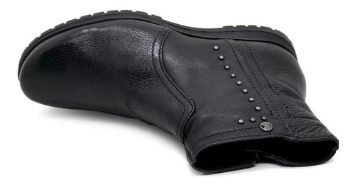 Imagem 3 de 4 de Bota Feminina Bottero Cano Curto Couro Legitimo 337703 Preto