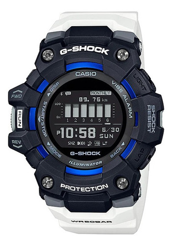 Reloj Hombre Casio G-shock Gbd-100 1a7 Color de la malla Blanco Color del bisel Negro Color del fondo Negro