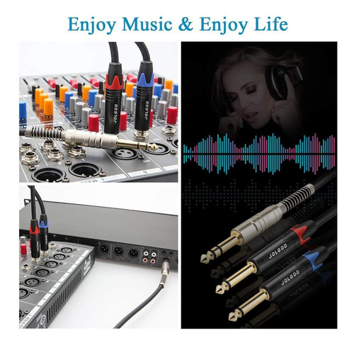 Cable Trs A Doble Cable De Conexion Estereo Ts Mono De 1/4
