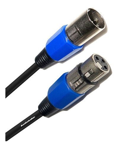 Imagen 1 de 4 de Cable Audiobahn Para Microfono Plug Cannon A Jack Cannon 10m