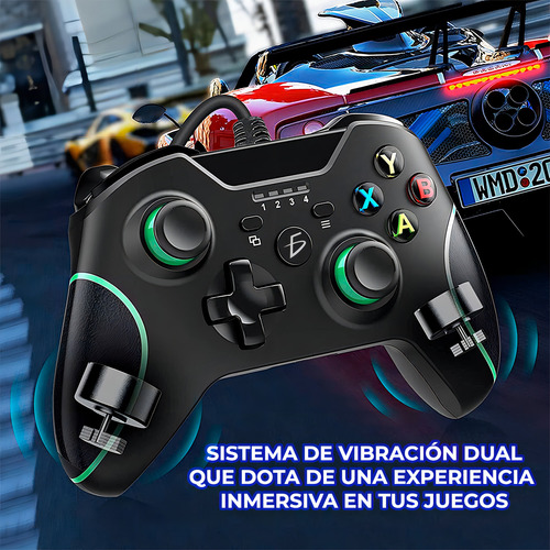 Control Compatible Con Xbox One Con Cable Usb Alámbrico 2m Color Negro