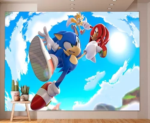 Papel De Parede Do Sonic 3d: Largura 2.00x2.00= 4m2