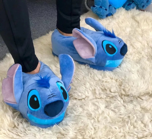 Pantufa 3d Stitch Solado De Borracha Original Disney
