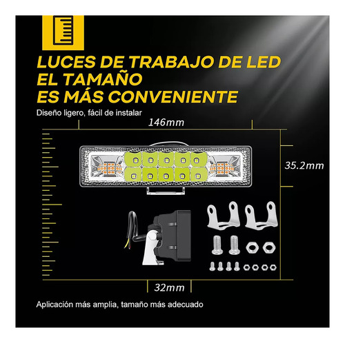 Par Neblineros 32led Luz Blanca Estrobo Ambar 168w