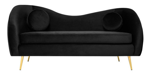 Sofá Salas Modernas Minimalistas Sillones Retro Lounge Color Negro