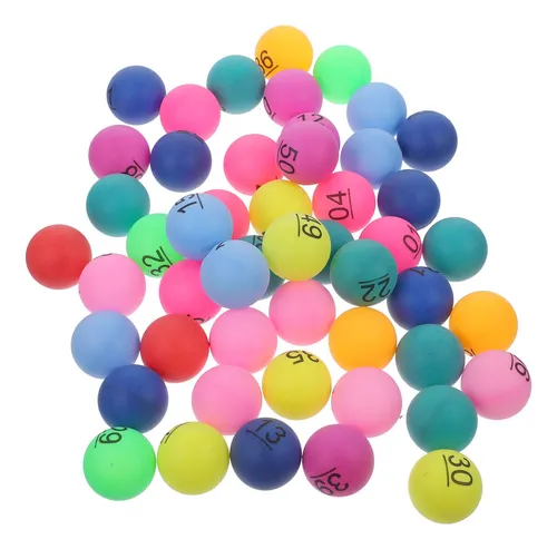 50pcs Número Jogo Bolas Coloridas Número Bola 1 Para 50 Rifa no Shoptime