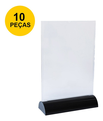 Display Em Acrílico Tipo T A3 (30x42cm) - Kit 10 Peças
